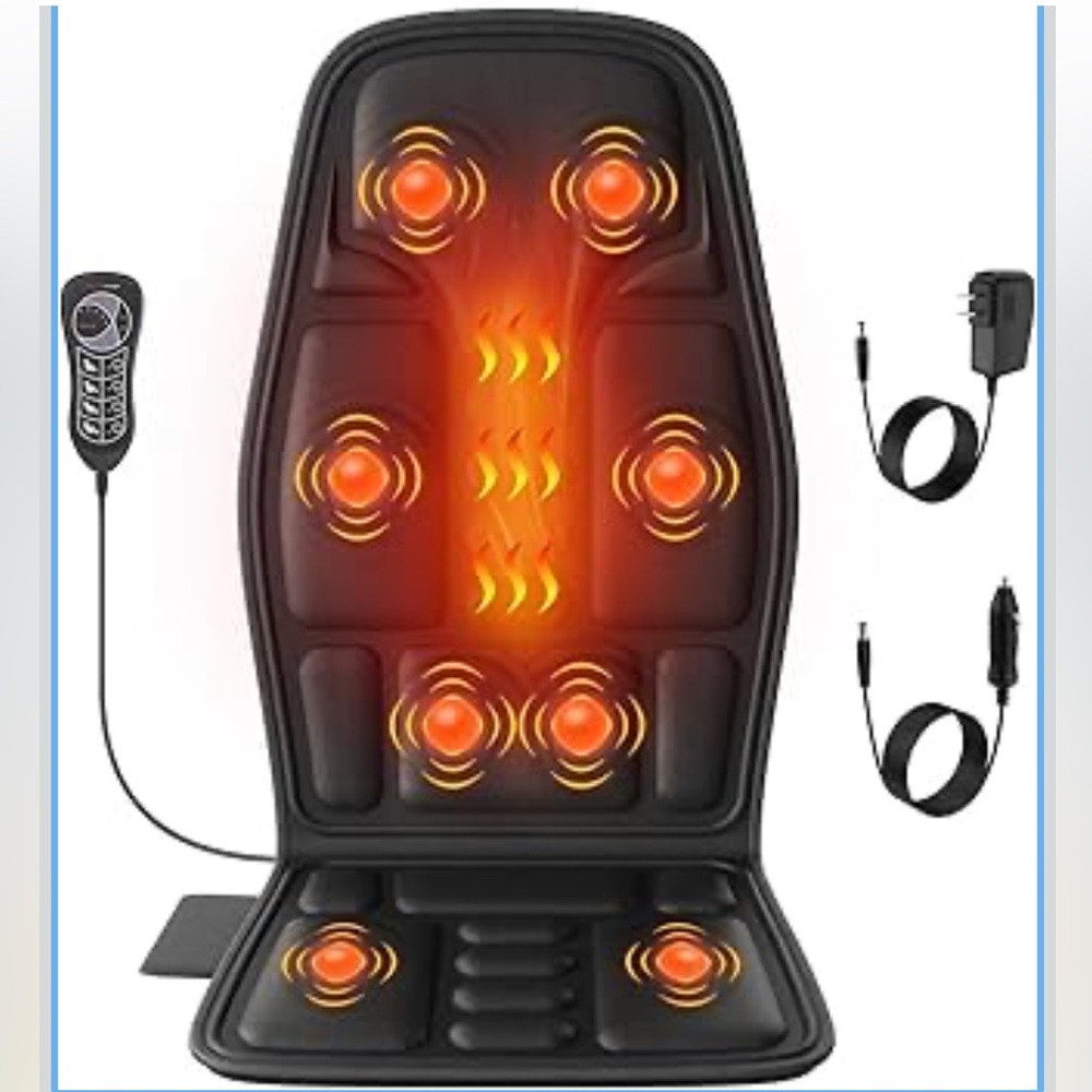 Heated Massage Seat Cushion - back massager for chair, chair massager pad